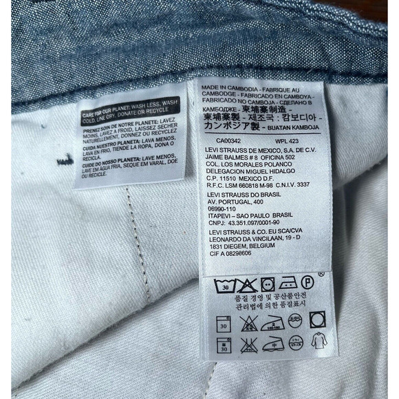 Levi’s Carrier Cargo Shorts Linen Blend Chambray Blue Men’s Size 30 Blank Tag - Picture 6 of 11